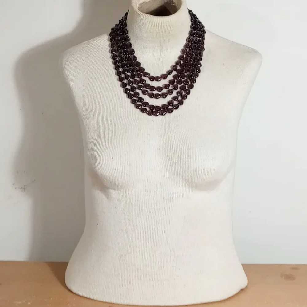 Heidi Daus 5 strand purple glass bead bib necklac… - image 12