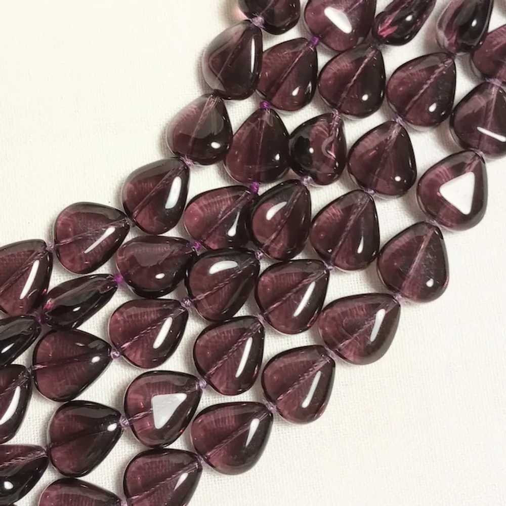 Heidi Daus 5 strand purple glass bead bib necklac… - image 5