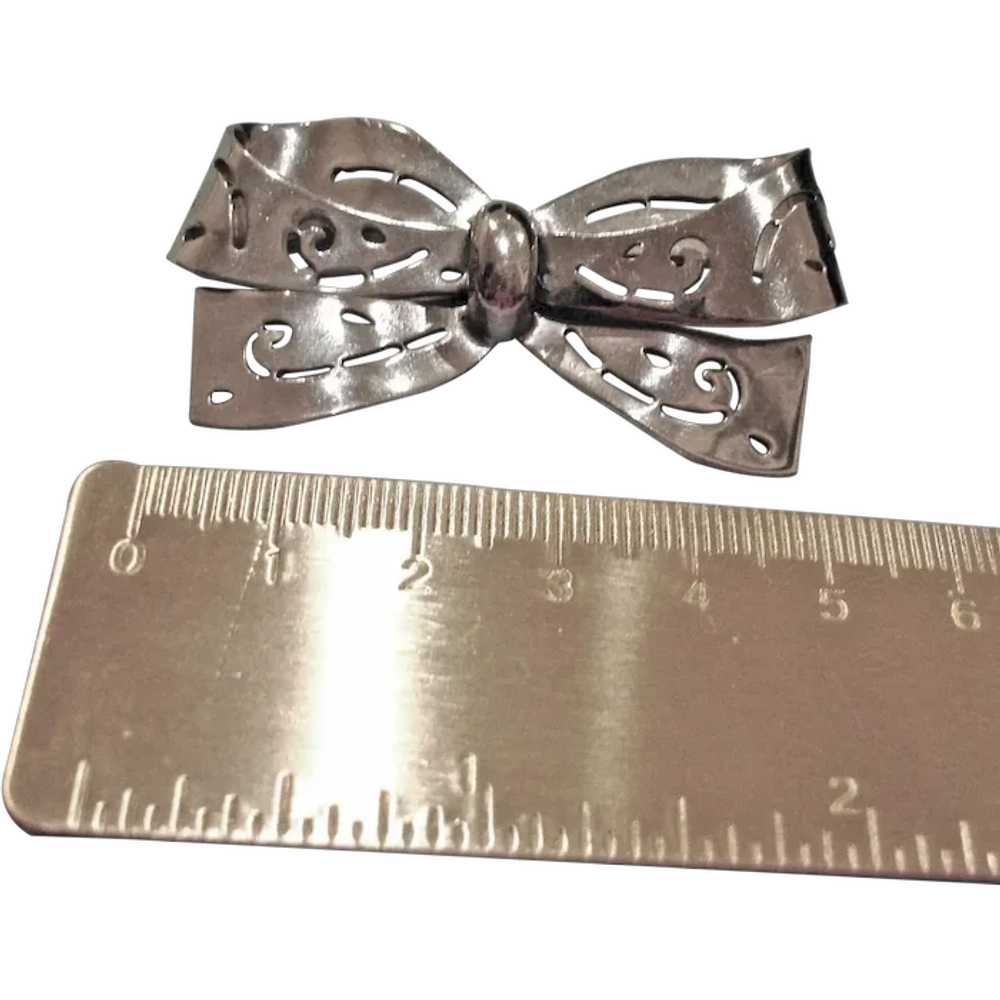 Vintage Coro Bow Brooch - Designer-Signed CORO - … - image 1