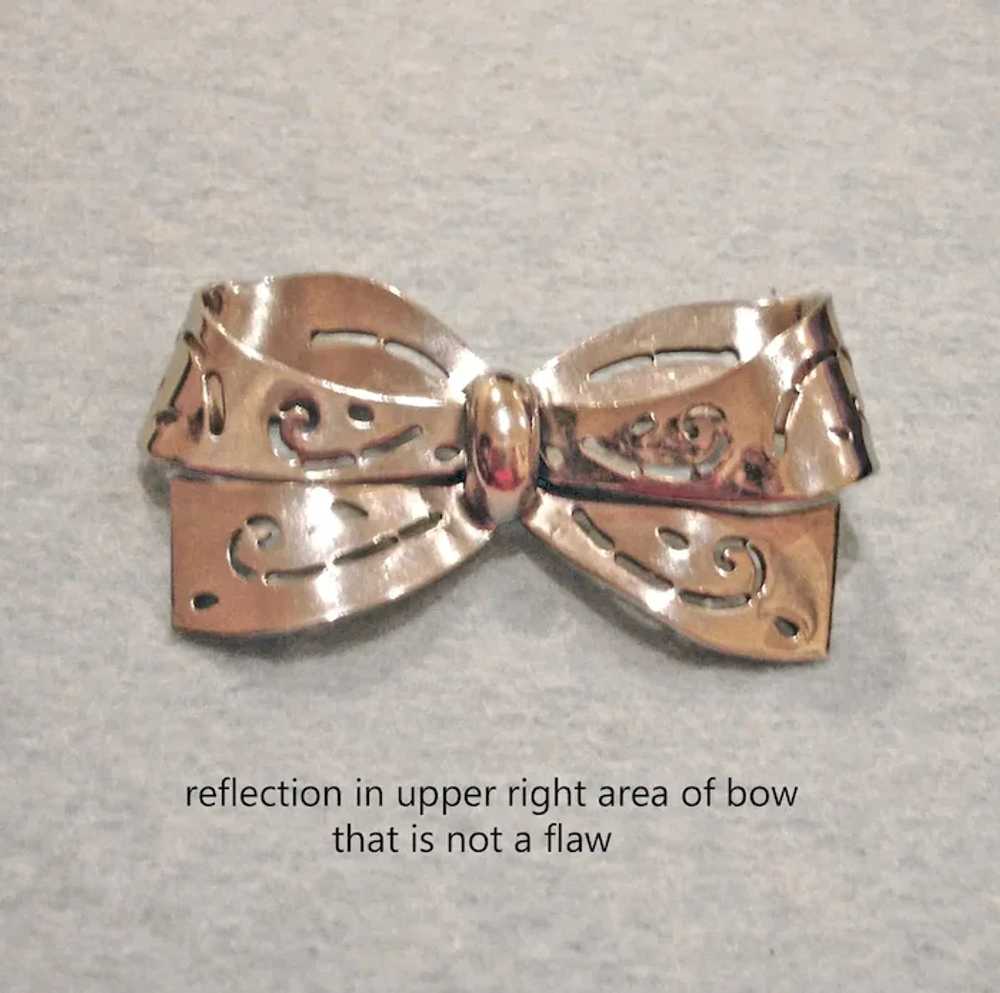 Vintage Coro Bow Brooch - Designer-Signed CORO - … - image 2