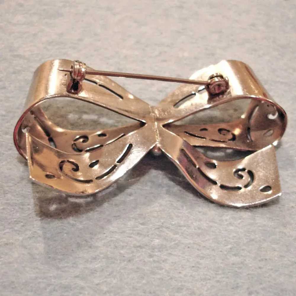 Vintage Coro Bow Brooch - Designer-Signed CORO - … - image 6