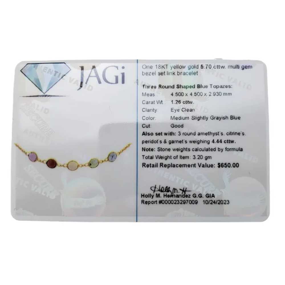 18 Karat Yellow Gold Gemstone Bracelet JAGi Certi… - image 6