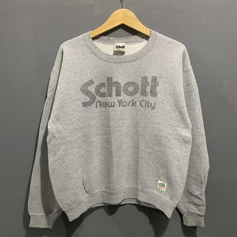 Schott × Vintage Vintage Schott NYC Sweatshirt Cr… - image 1