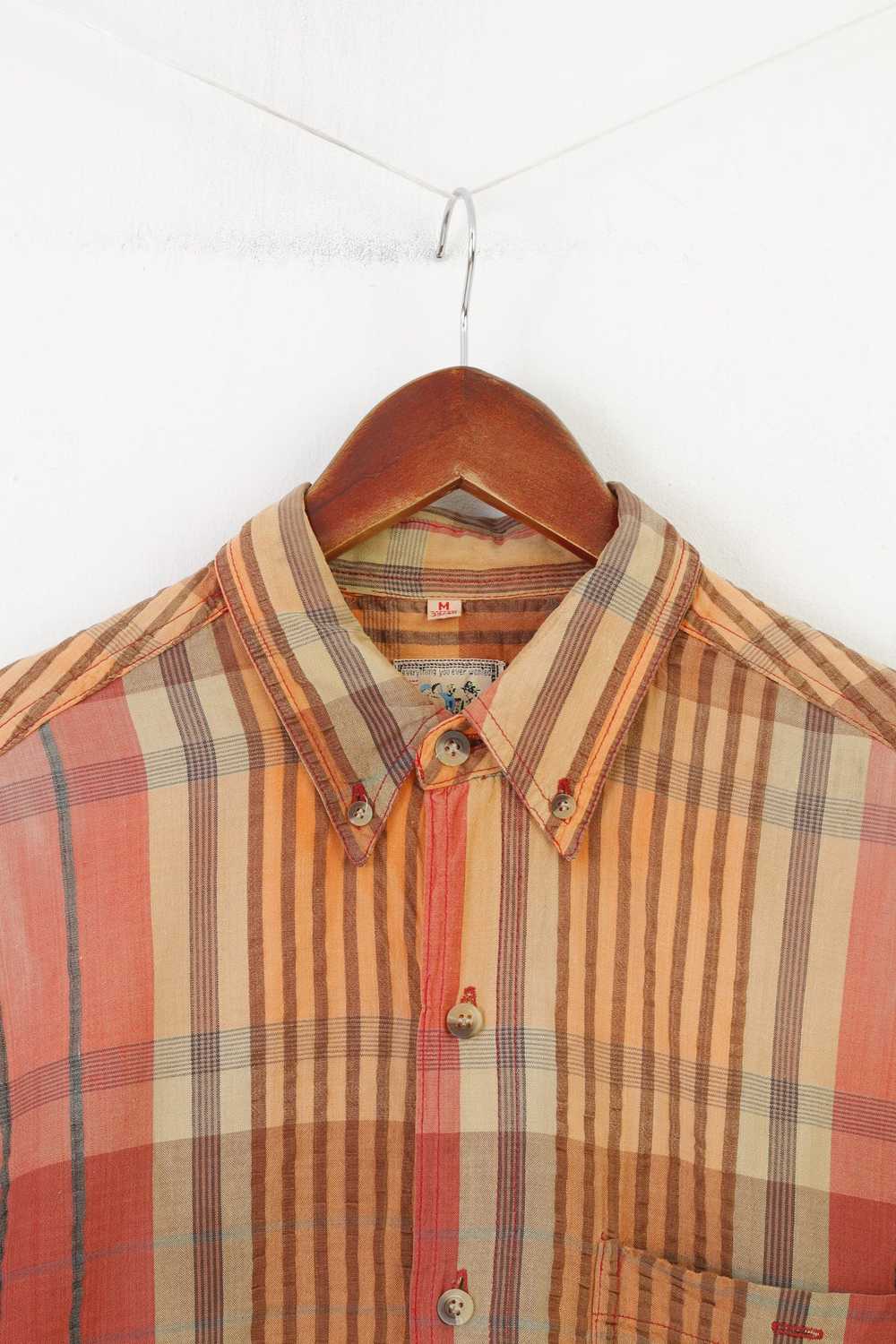 C&A C&A Men M Casual Shirt Checkered Orange 10353 - image 2