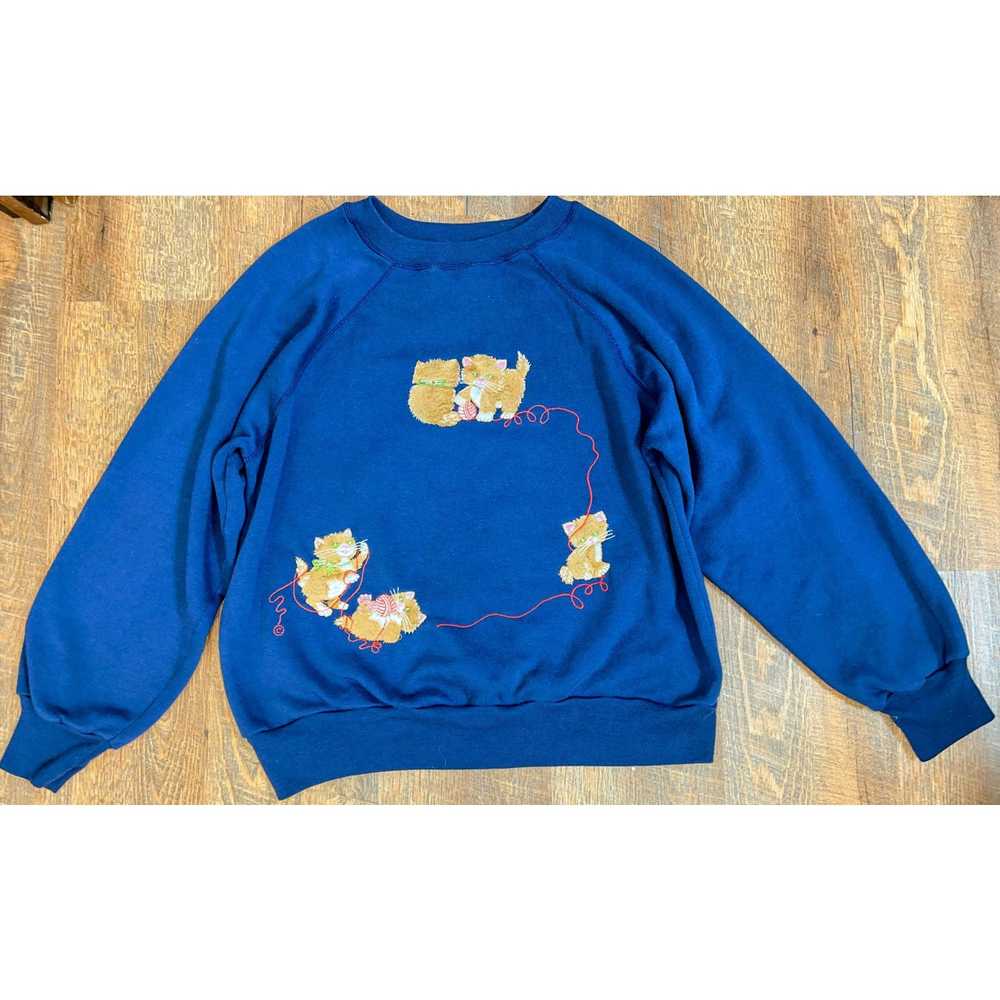 Other VINTAGE Cyn Les Shirlee Blue Sweatshirt Ora… - image 2