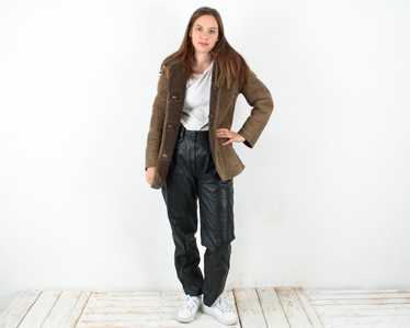 Leather Jacket × Other × Vintage Real Sherpa Shea… - image 1