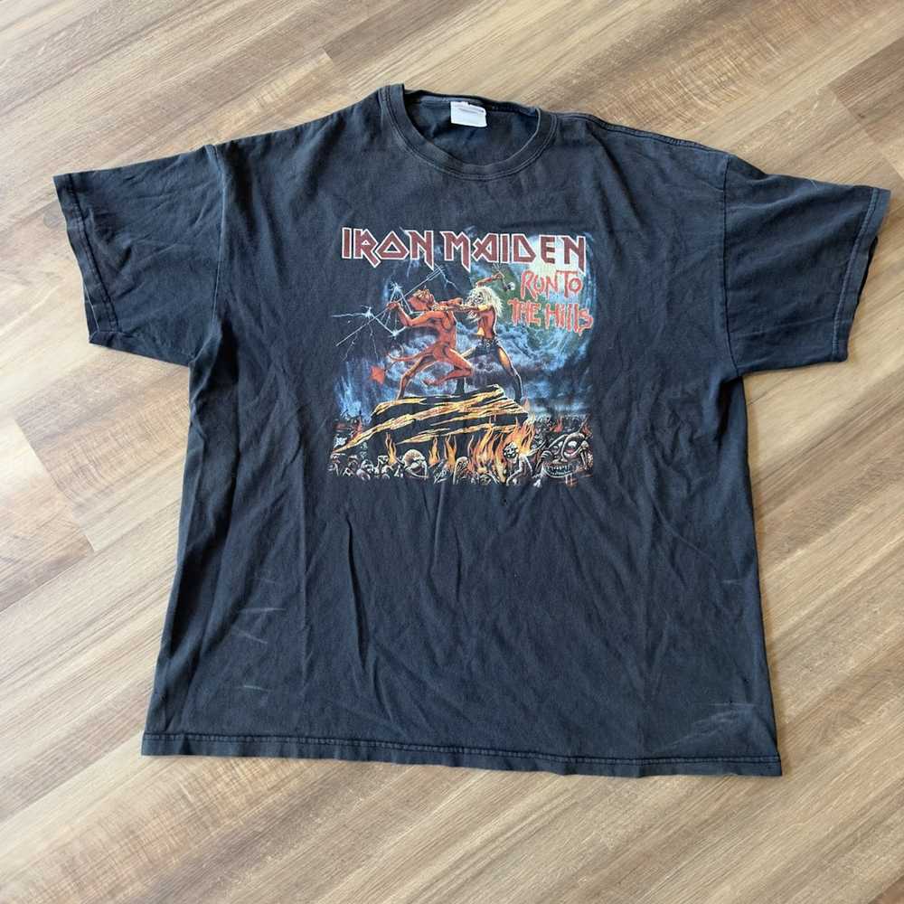 Band Tees × Vintage Vintage Iron Maiden RUN FOR Y… - image 2