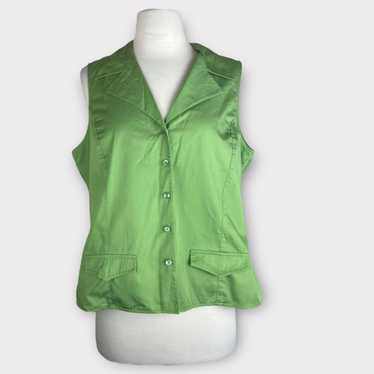 Vintage 90s Talbots Green 100% Irish Linen 3/4 Sleeve Button up Blouse  Shirt Womens Plus 2X Petite -  UK