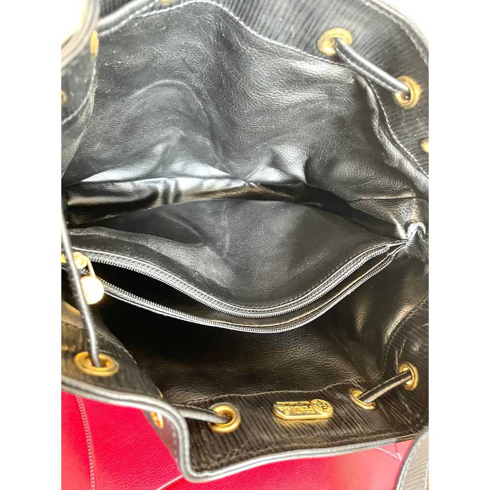 Fendi Vintage FENDI black epi leather hobo bucket… - image 9