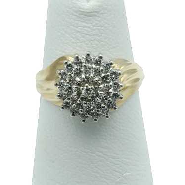 14K .95ctw Diamond Cluster Ring