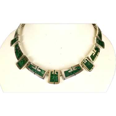 Top Quality Mexican Sterling Inlaid Malachite Neck