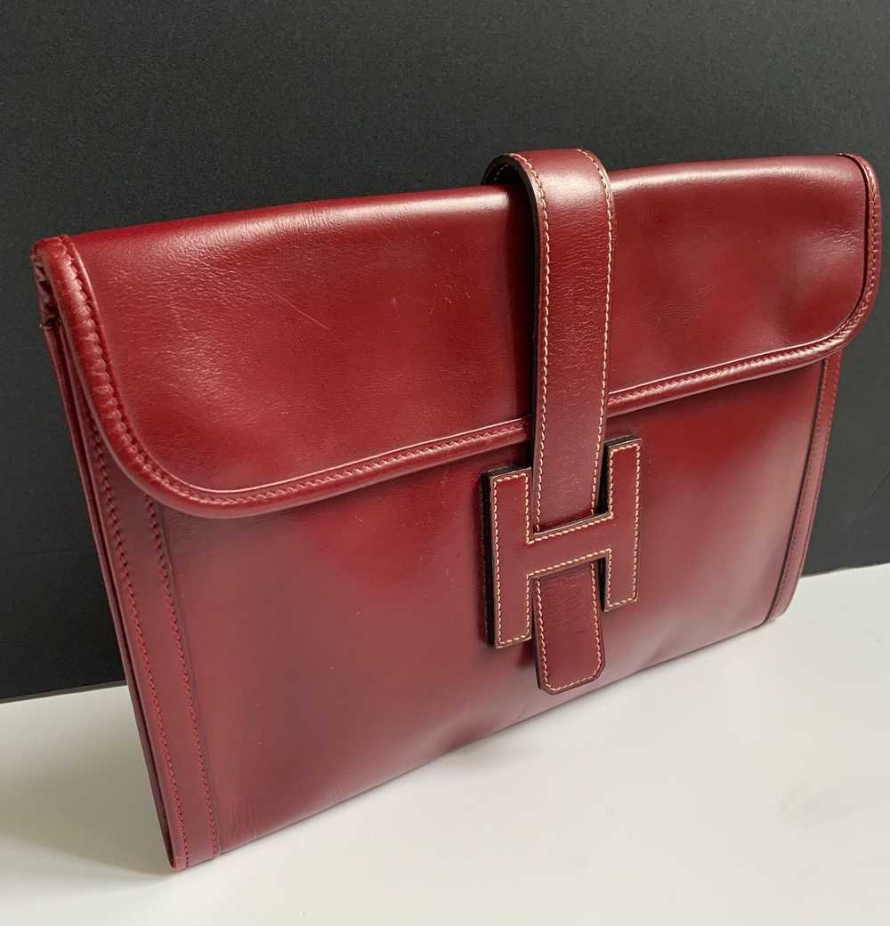 HERMÈS 1979 Jige Clutch Box Leather Vintage W/Box - image 5