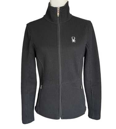 Spyder Warm Core Sweater Full Zip Up Jacket Size L Black Women's