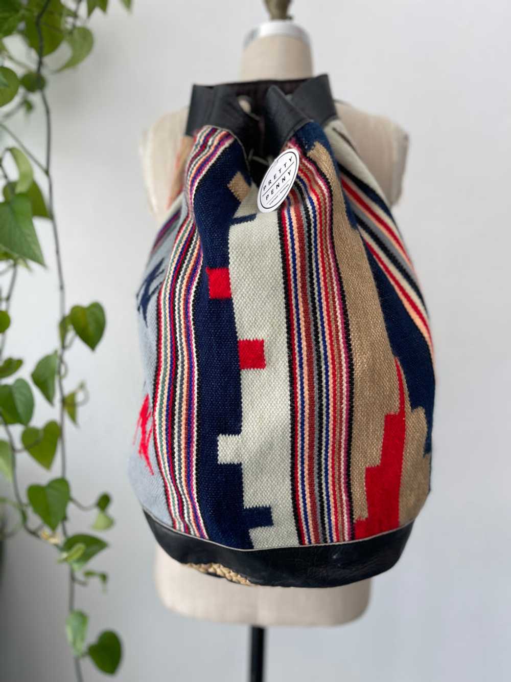 Vintage handmade Ecuador back pack bag - image 3