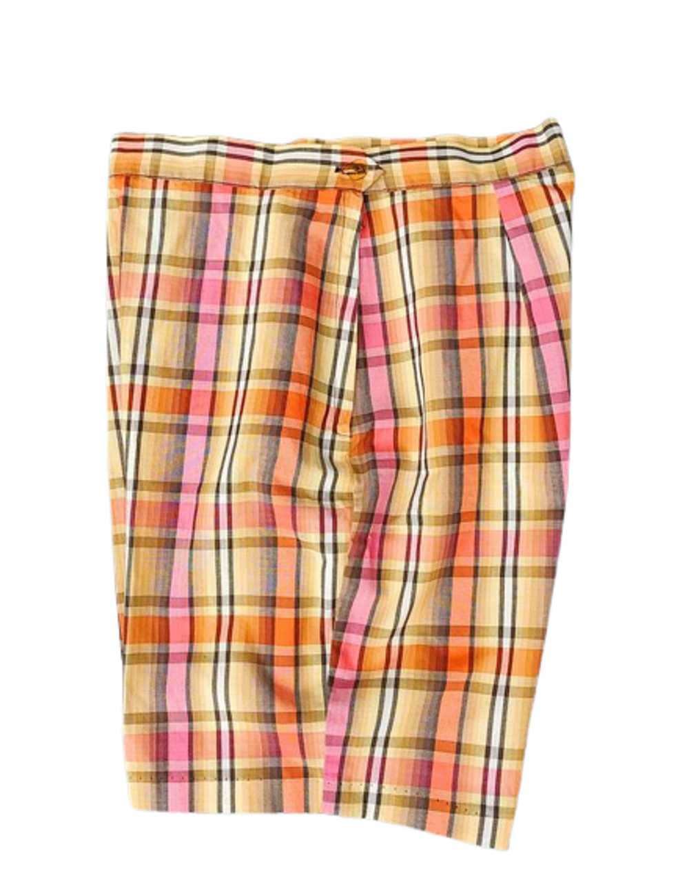 Vintage 1960s Never Worn Plaid Cotton Shorts in B… - image 2