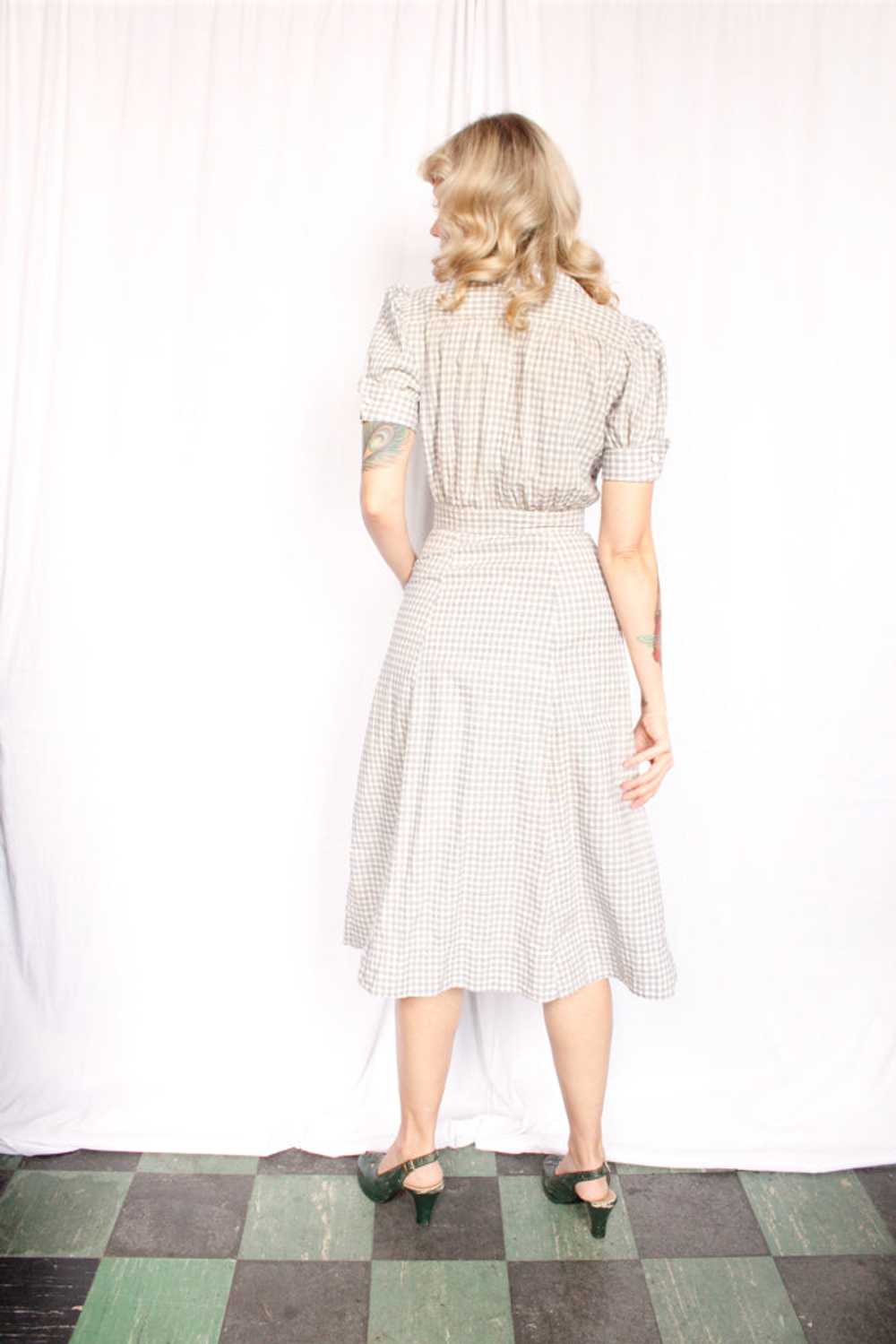 1940s RARE Cotton Farm Dress - Xsmall - image 5
