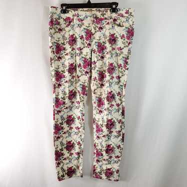 Chico's So Slimming Girlfriend Ankle Cropped Floral Embroidered