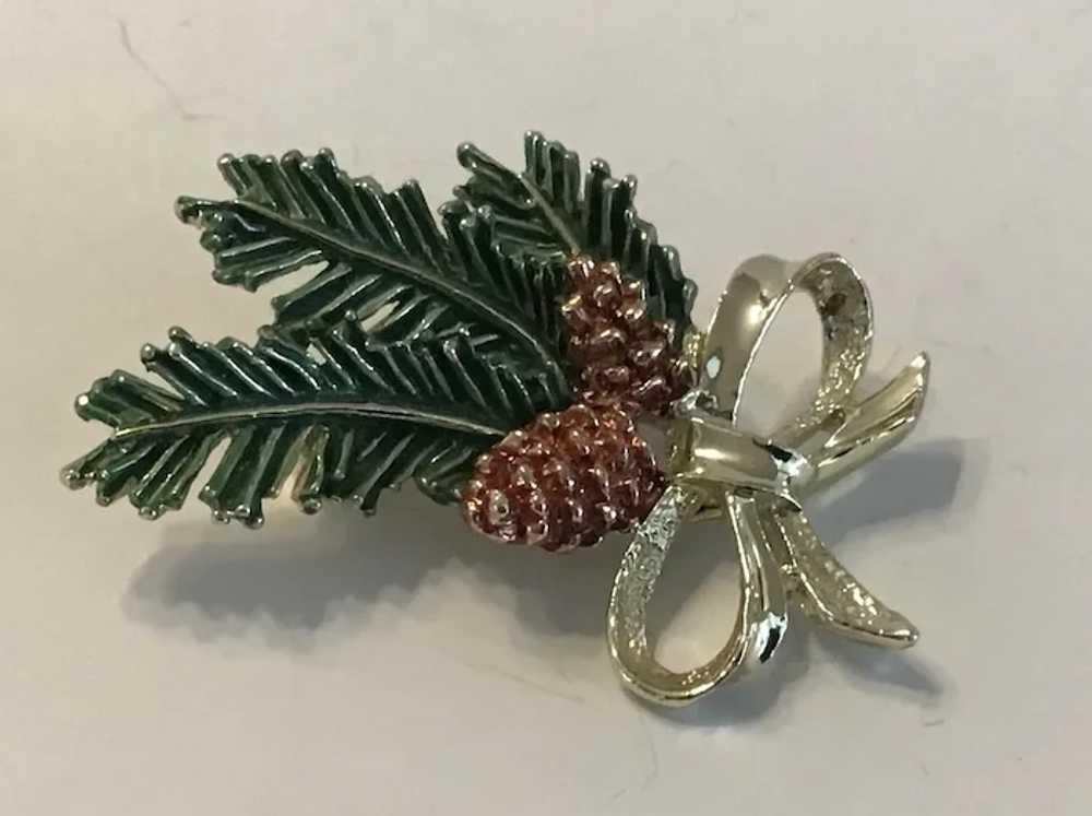 Gerry’s Christmas Evergreen and Pine Cone Pin - image 2