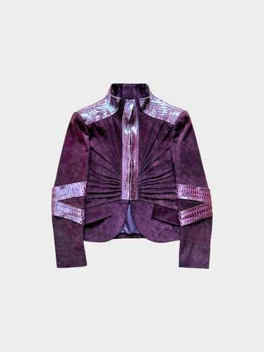 Gucci By Tom Ford SS 2004 Burgundy Python Suede Pa