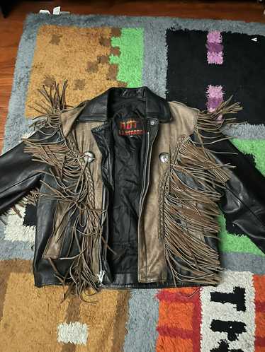 Vintage Hot leathers fringe biker jacket