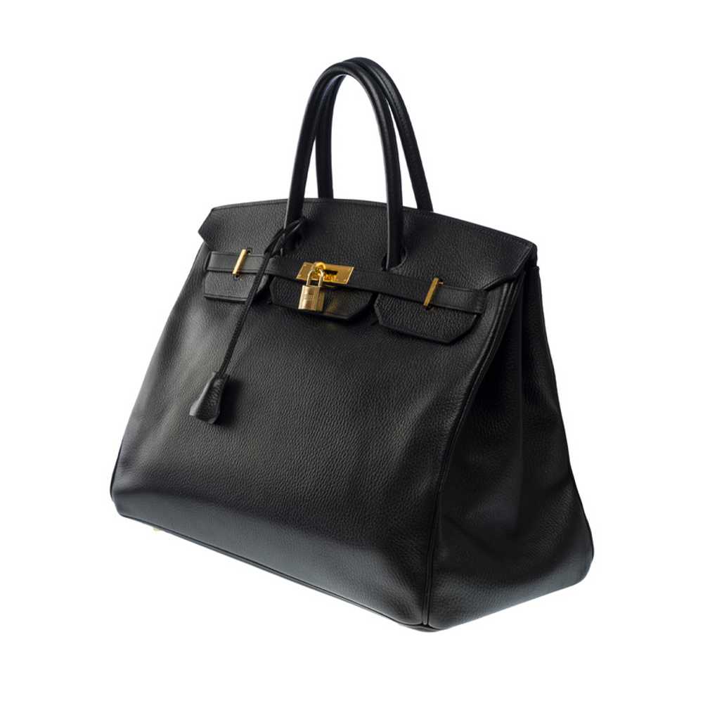 Hermès Birkin Bag 40 Leather in Black - image 3