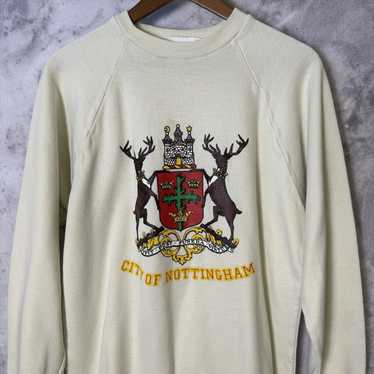 Vintage Vintage Nottingham Sweatshirt Mens XL Whi… - image 1