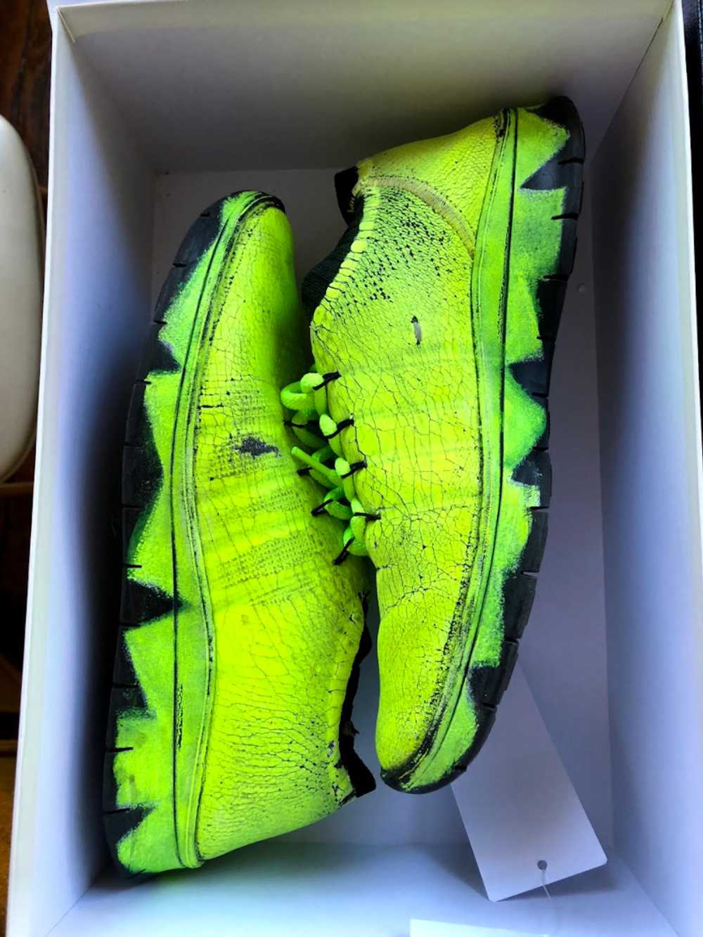 Maison Margiela Neon Painted Knit Sneakers - image 2