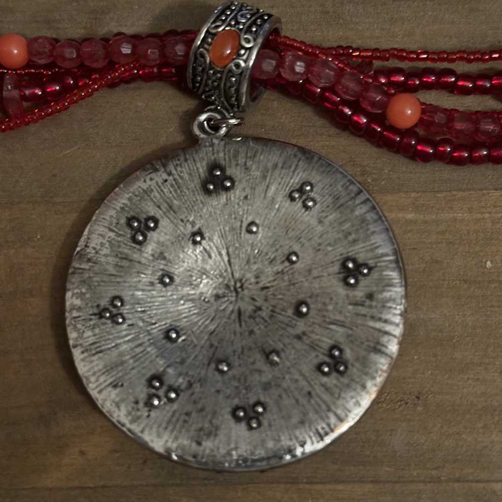 Other Multi strand beaded jeweled medallion penda… - image 4