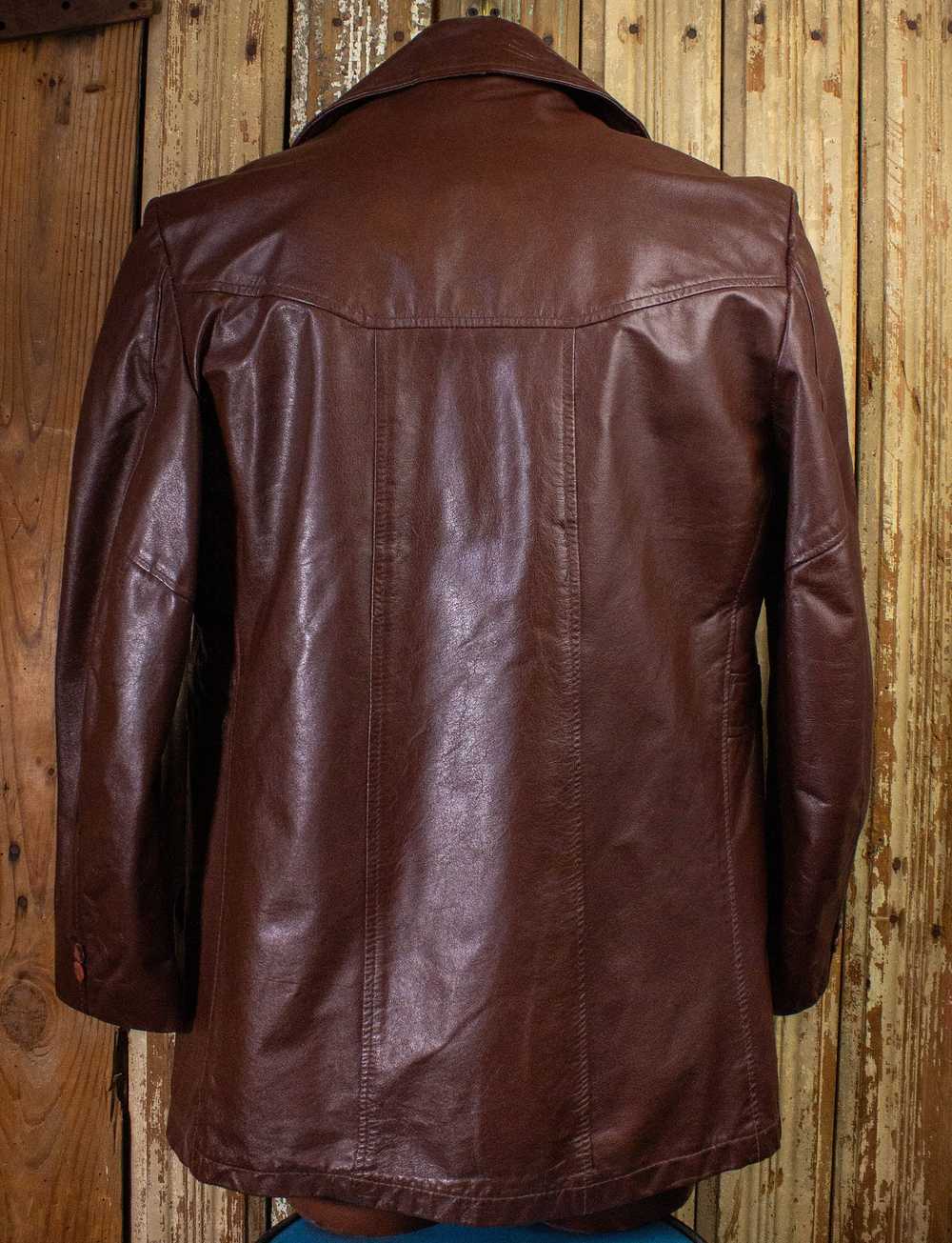 Vintage Vintage Sears Brown Leather Blazer with R… - image 2