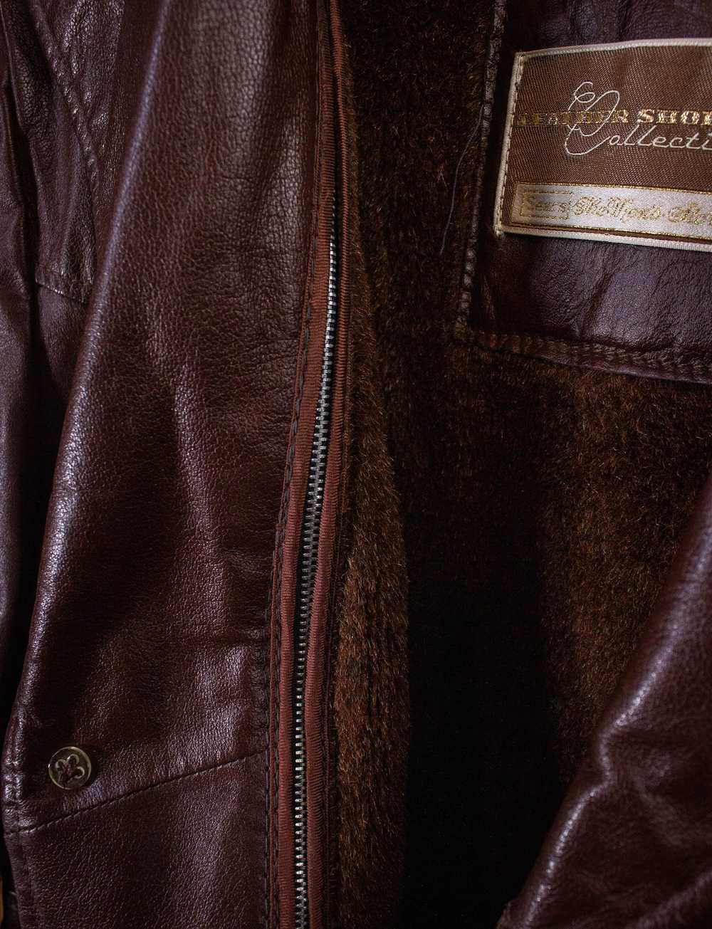 Vintage Vintage Sears Brown Leather Blazer with R… - image 4