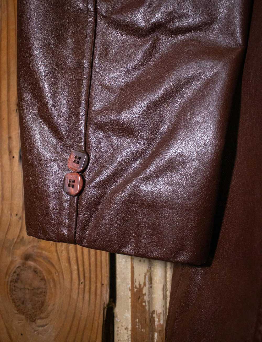 Vintage Vintage Sears Brown Leather Blazer with R… - image 6