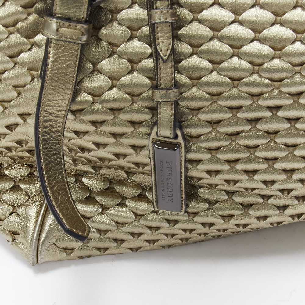 Burberry BURBERRY LONDON gold woven textured leat… - image 7