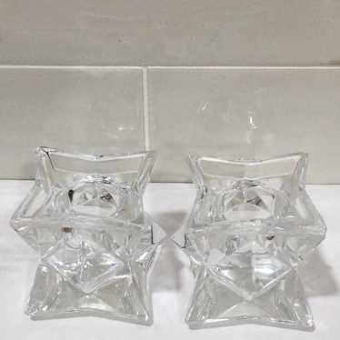 Other Clear Glass Star Shaped Taper Candle Holders - image 1