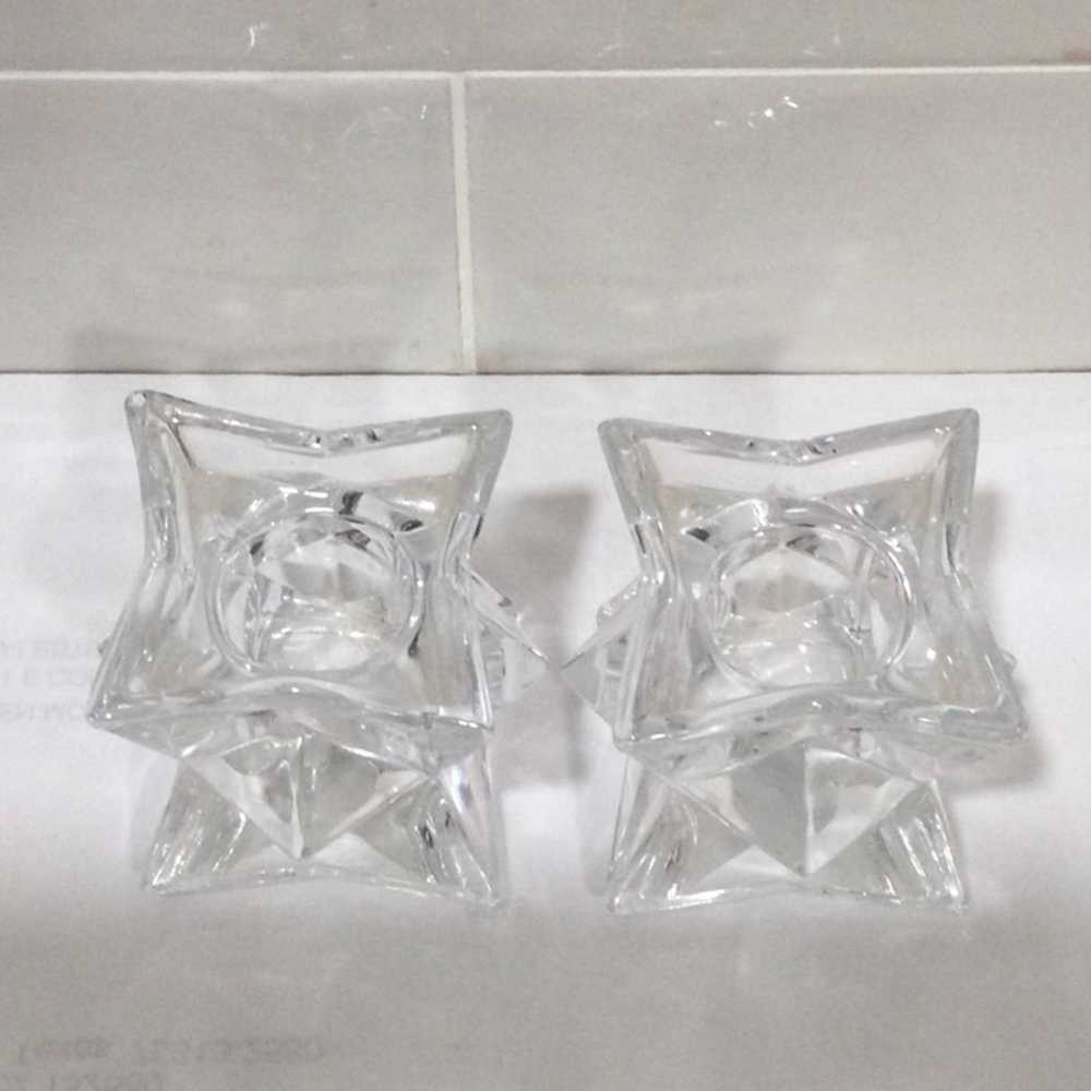 Other Clear Glass Star Shaped Taper Candle Holders - image 2