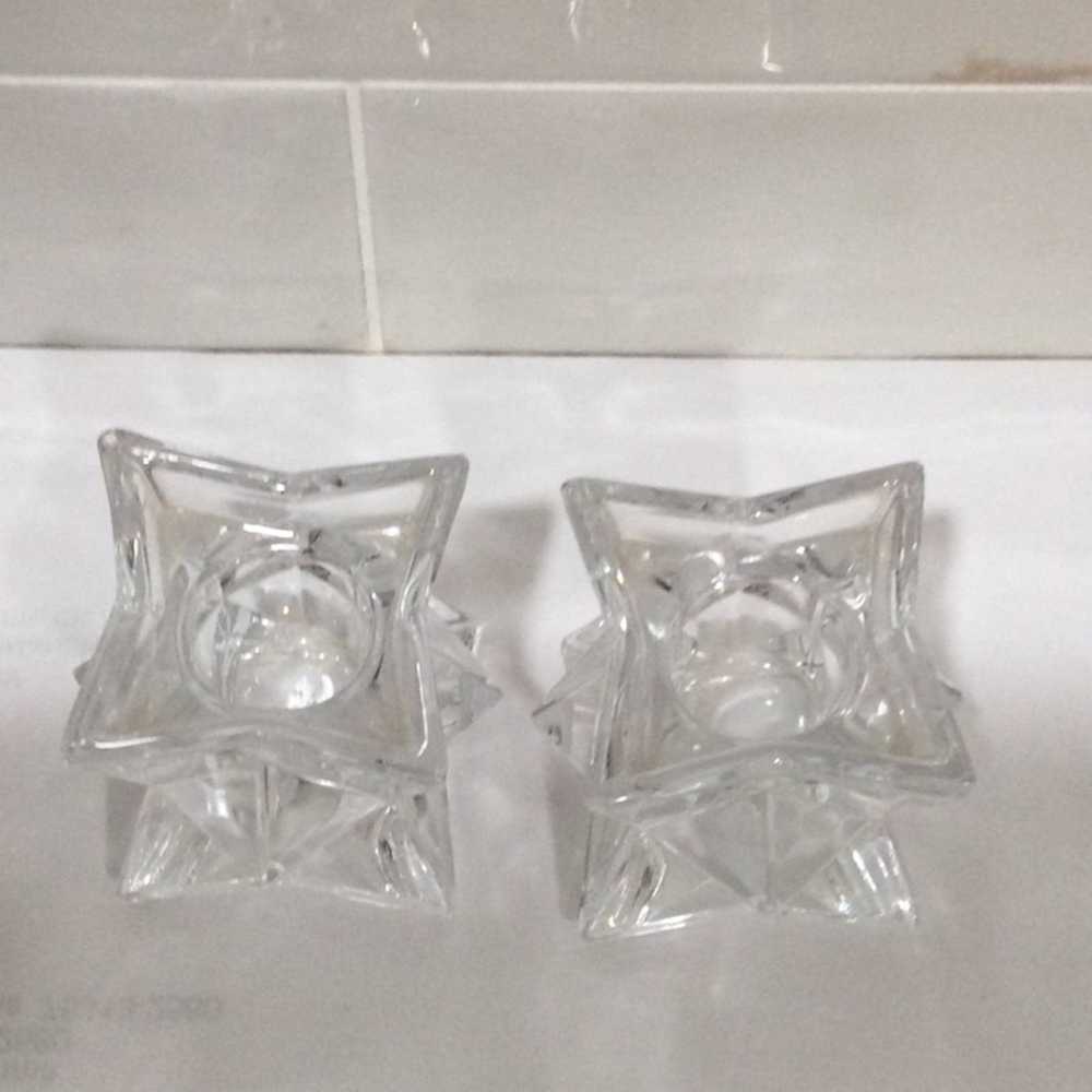Other Clear Glass Star Shaped Taper Candle Holders - image 5