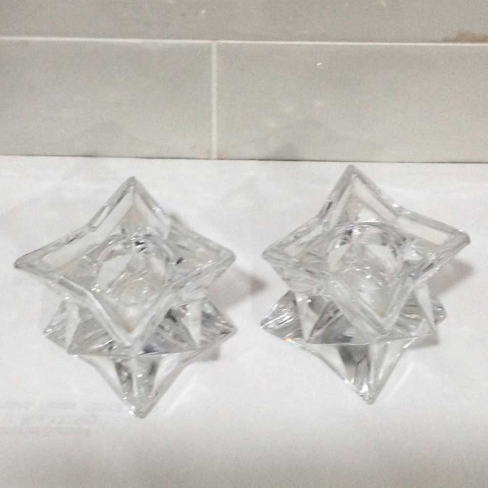 Other Clear Glass Star Shaped Taper Candle Holders - image 8