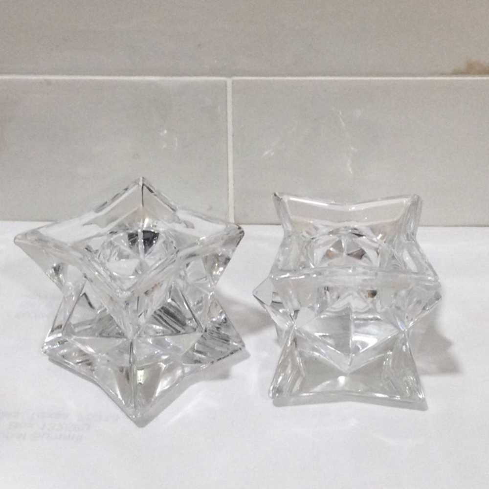 Other Clear Glass Star Shaped Taper Candle Holders - image 9