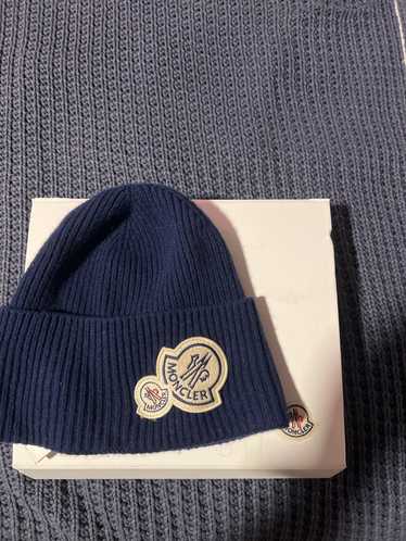 Moncler Moncler Blue wool and cashmere Double logo