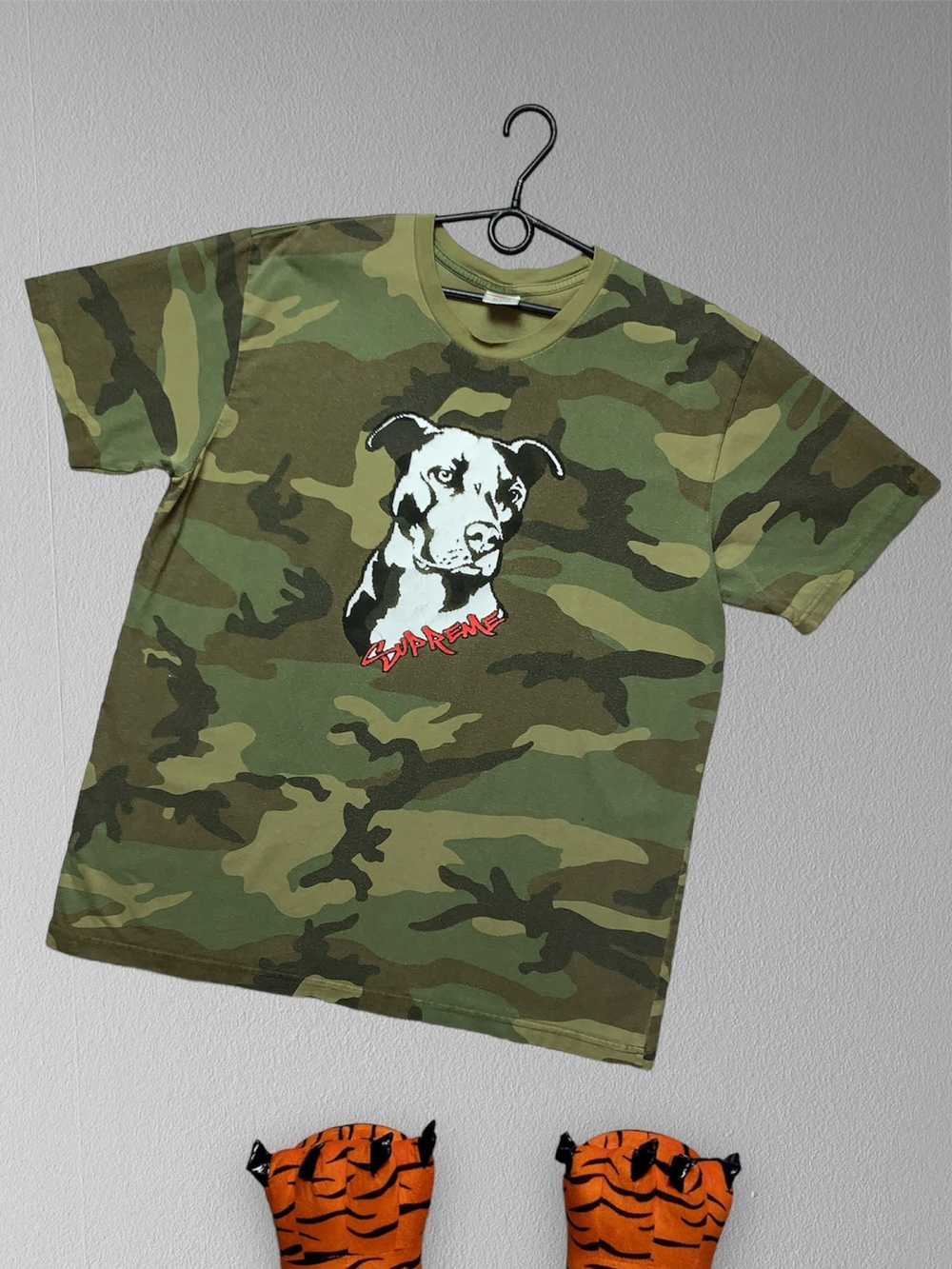 Streetwear × Supreme Supreme Camo tee Dog big log… - image 1