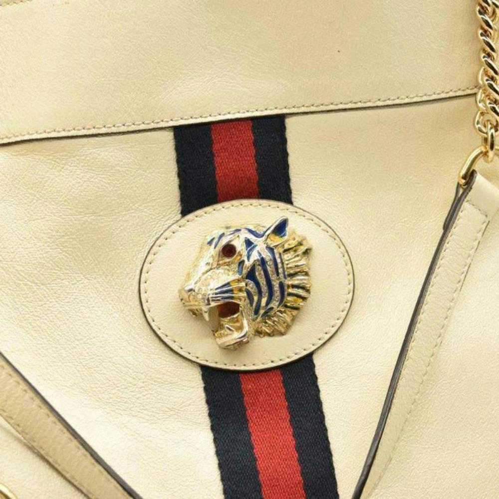 Gucci Suede Calfskin Large Rajah Chain Tote White - image 2