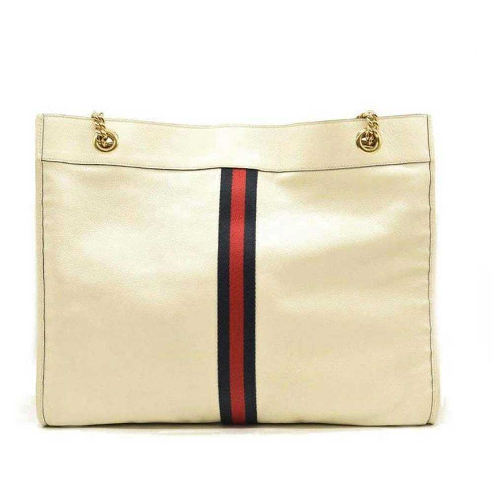 Gucci Suede Calfskin Large Rajah Chain Tote White - image 3