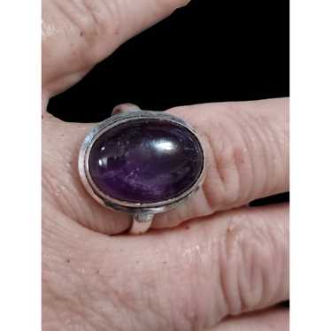 Vintage Exquisite silver amethyst ring size 7