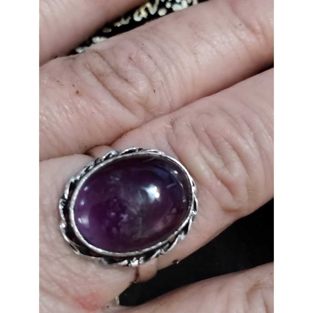 Vintage Exquisite amethyst ring with silver linin… - image 1