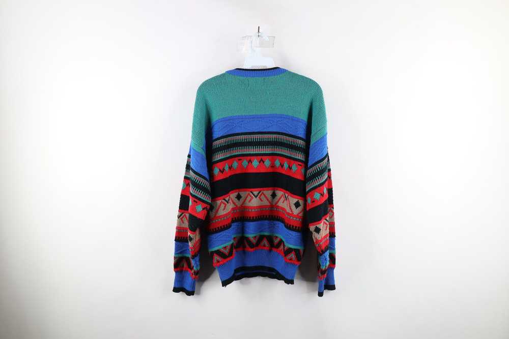 Vintage Vintage 90s Coogi Style Rainbow Knit Cosb… - image 5