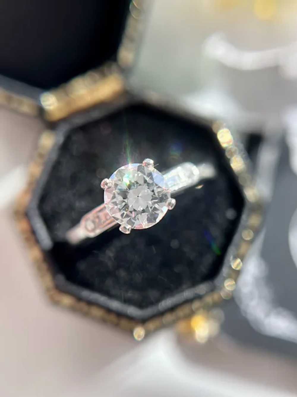 Art Deco Old European Cut Diamond Platinum Engage… - image 6