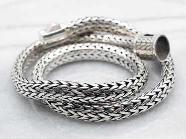 Sterling Silver Woven Collar Necklace - image 1