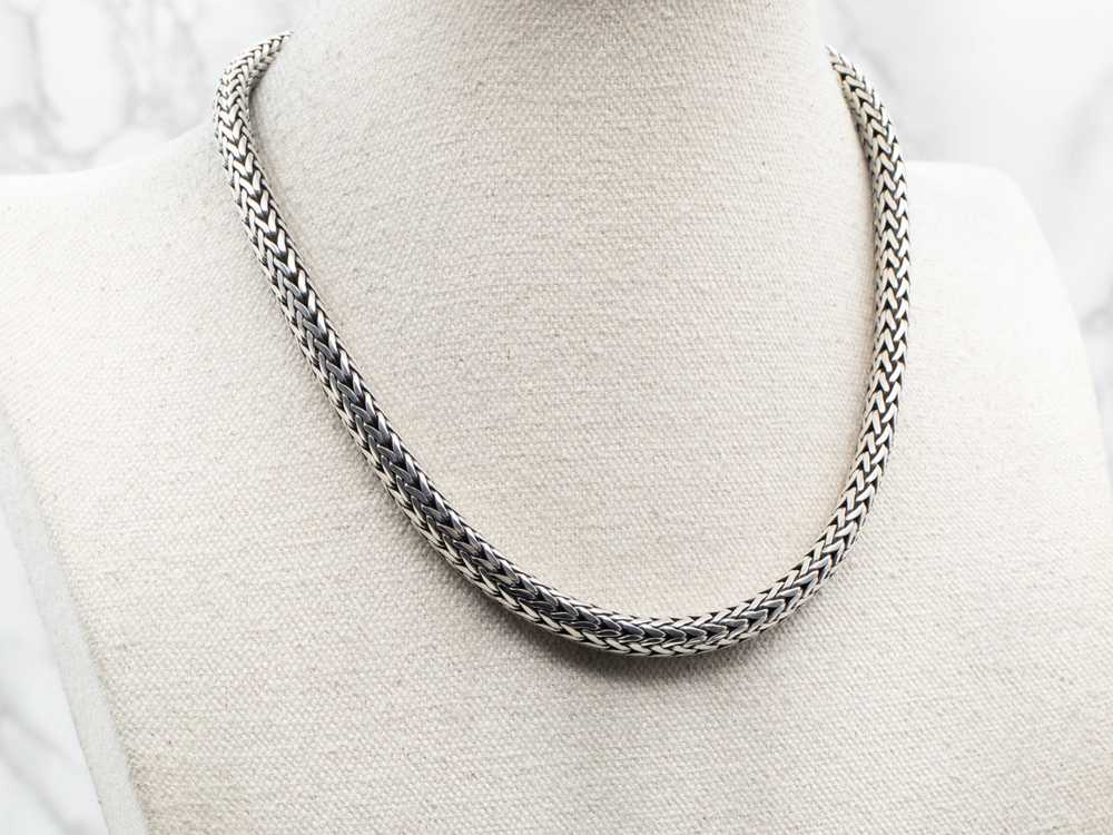 Sterling Silver Woven Collar Necklace - image 3