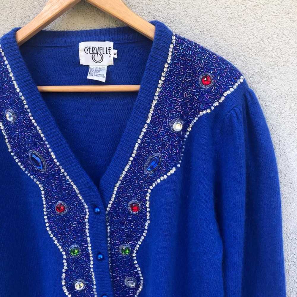 Cervelle Vintage angora bejeweled sweater (M) - image 2