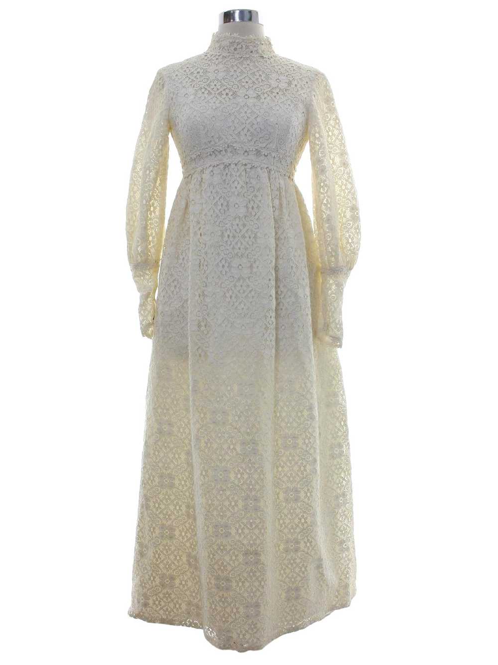 1970's Prairie Style Wedding Dress - image 1