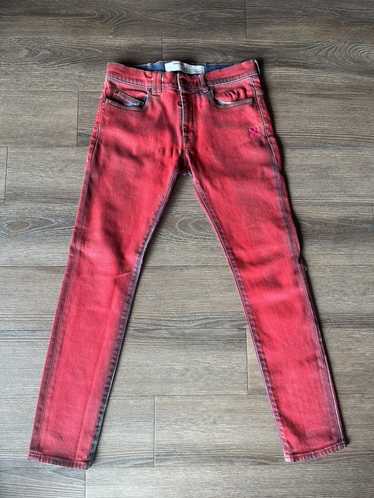 Off-White Red Off White painted jeans